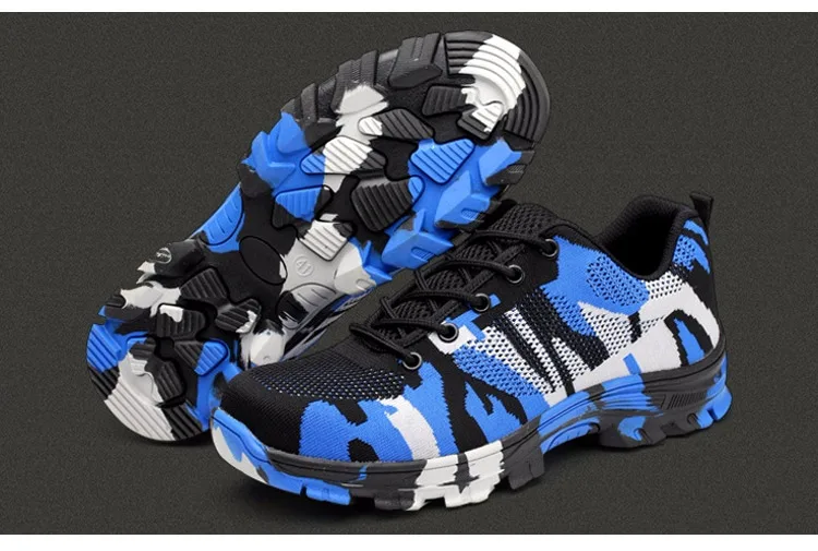 Men Safety Work Shoe Boots Fashion Camouflage Breathable Mesh Steel Toe Protective Shoes Labor Insurance Puncture Proof Shoes (9)