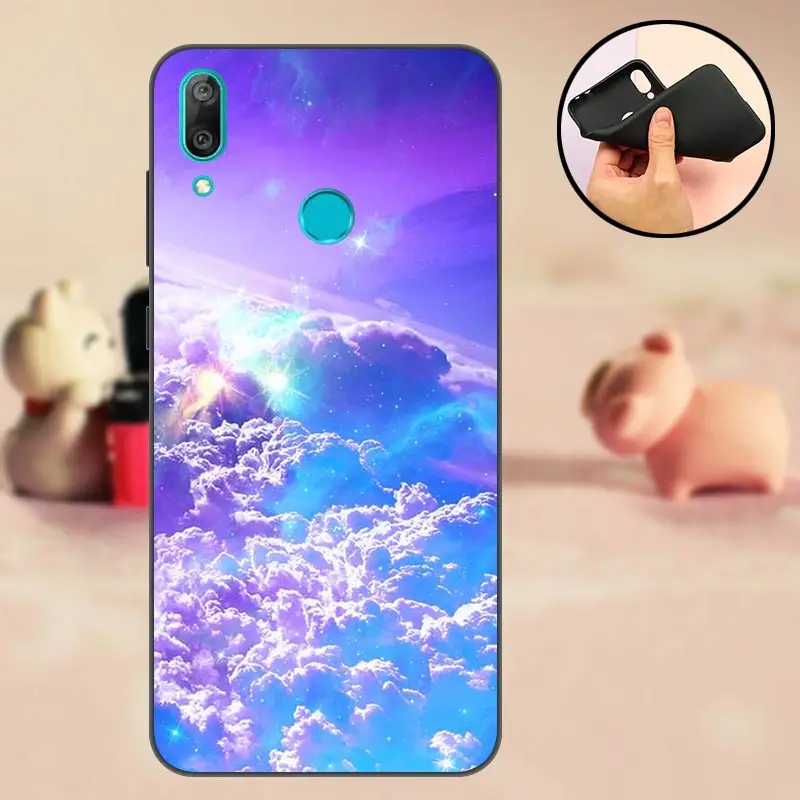 Чехол для Huawei Y7 2019 задняя крышка из ТПУ Prime силиконовый черный бампер Y 7 Y7Prime чехол
