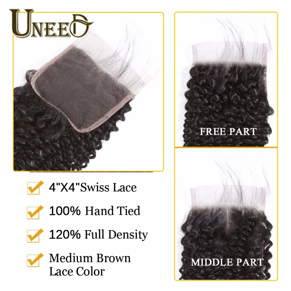 Uneed Brazilian Afro Kinky Curly Hair Bundles With Closure 100% Human Hair Weave Bundle With Lace Closure Remy Hair Extensions Uneed Brazilian Afro Kinky Curly Hair Bundles With Closure 100% Human Hair Weave Bundle With Lace Closure Remy Hair Extensions