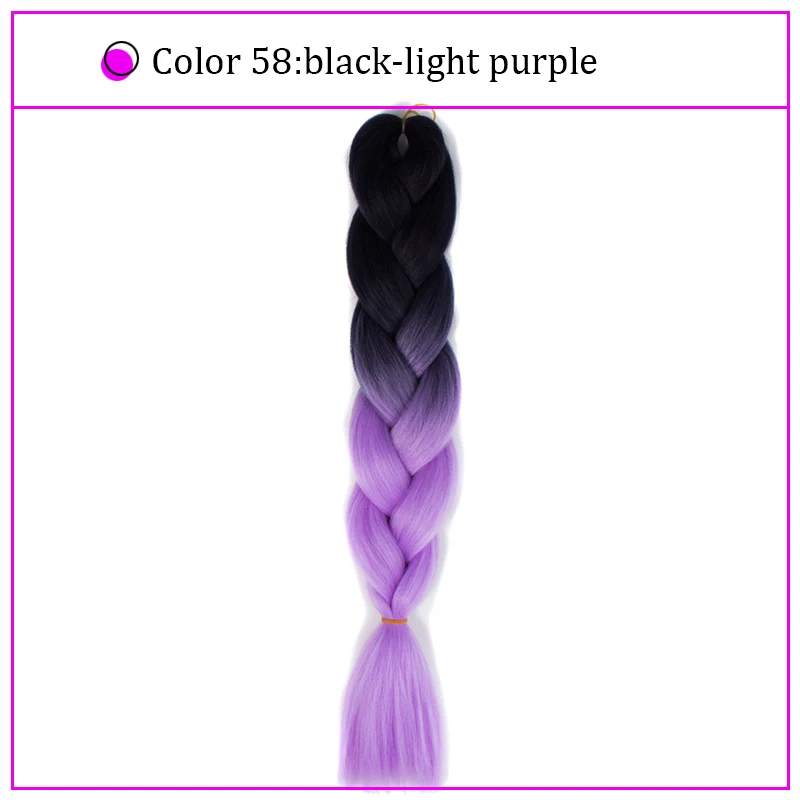 Yiyaobess Synthetic Ombre Braiding Hair Crochet Jumbo Braids Hair Extension 100g 24inch Black African Braids Pigtail Hair - Цвет: #26