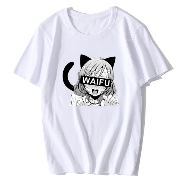 Sex Anime Neko Girl Waifu Summer Fashion T Shirts Men Waifu Printed T