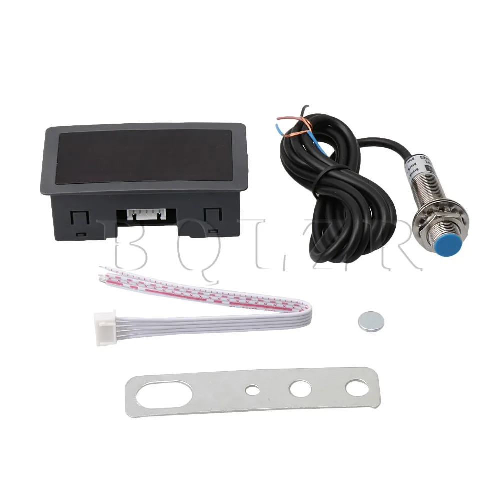 

BQLZR 4 Digital LED Tachometer CF5135C-Z 10-9999Rpm Speed Meter+Hall Proximity Switch Sensor NPN/PNP AC/DC8-24V