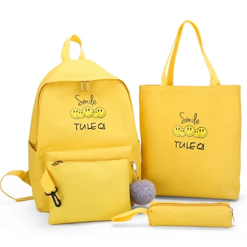 

4 Sets/Pcs Woman Oxford Backpack Women Ribbons School Backpacks Schoolbag For Teenagers Girls Student Book Bag Female Satchel-48