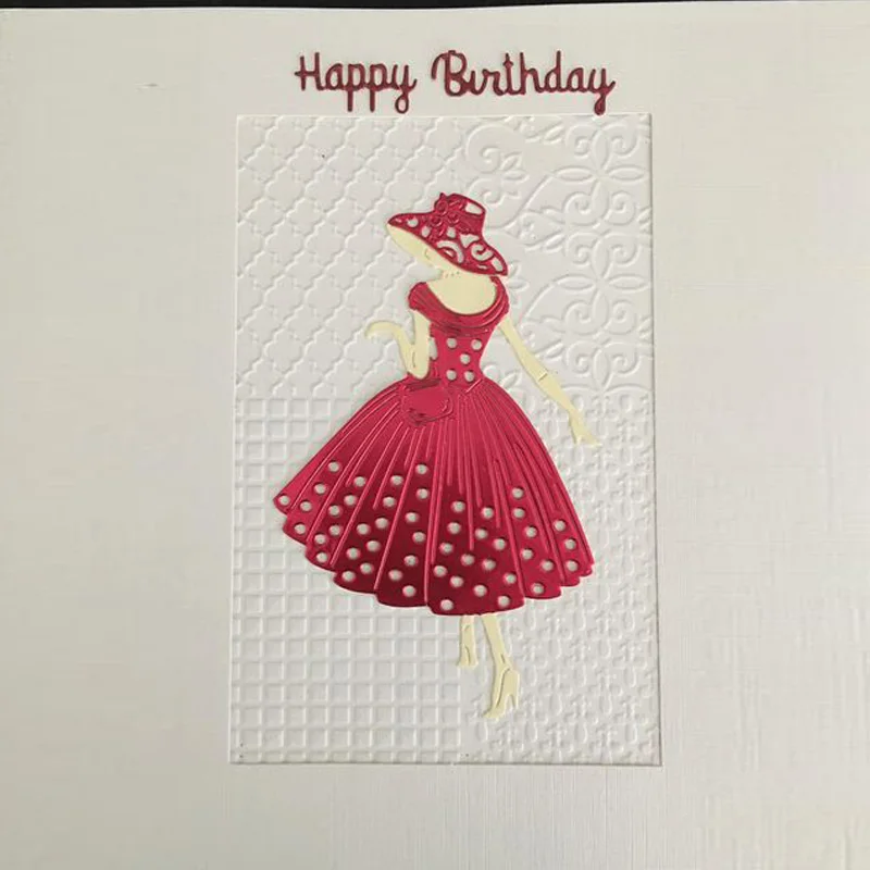 

Woman dress Carbon steel Cutting Dies Stencil Craft for Scrapbook Cut Stamps Dies Embossing Paper Card 110*100mm