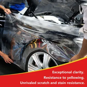

SUNICE 100x800cm Paint Protection Film Transparent Protective Film Anti-scratch Vinyl Wrap Film for Car Vehicle Clear PPF Wrap