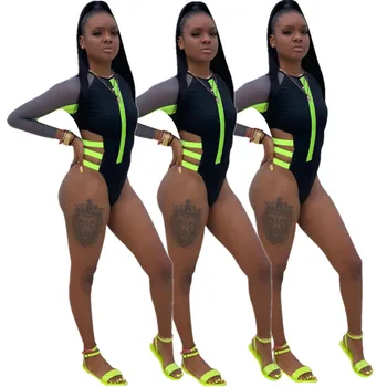 

Sexy mesh spliced swimsuit Patchwork bathing suit women