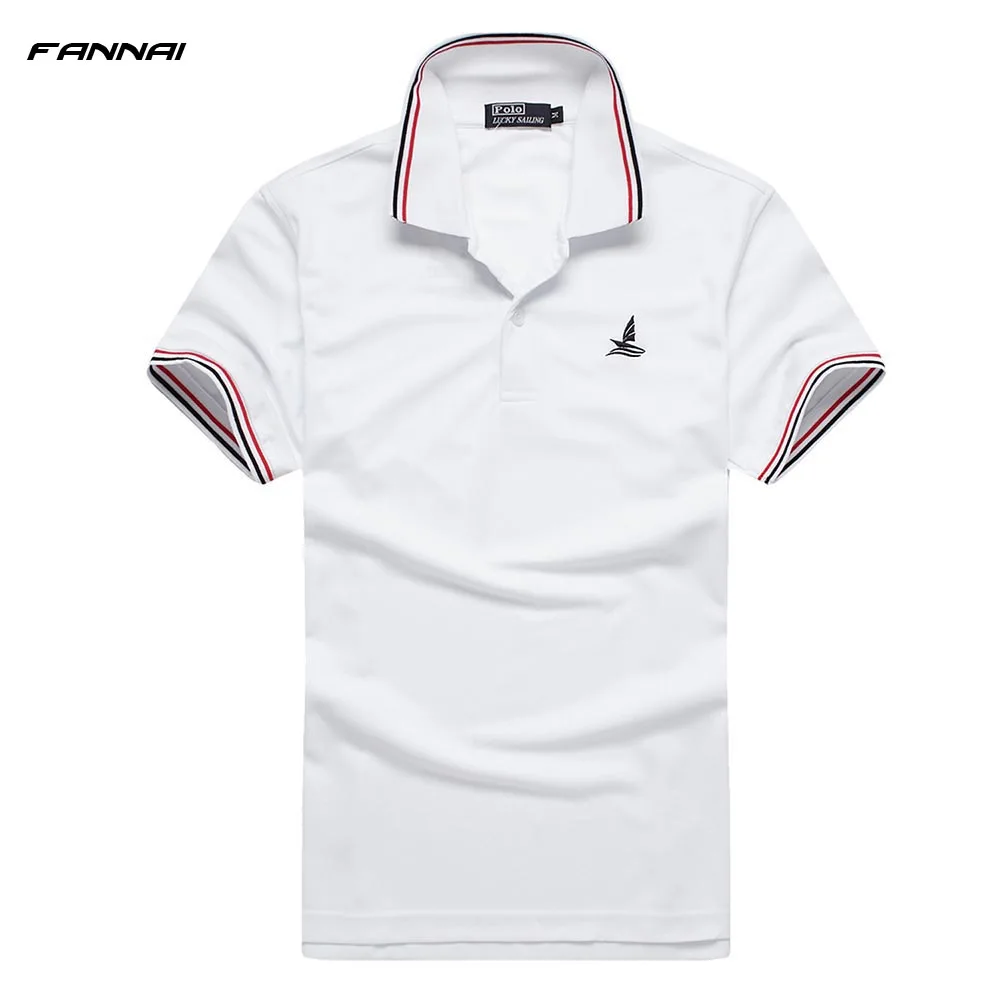 Высокое качество Camisa Polo приталенная Мужская рубашка из хлопка с отложным воротником Летняя мужская рубашка поло модная Повседневная рубашка поло - Цвет: WhiteCSL02P