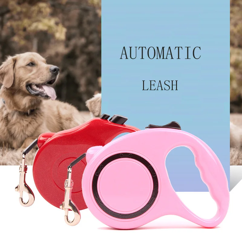 

3M and 5 M Pet Dog/Cat Puppy Automatic Retractable Pet Traction Rope Training Rope Cord Walking Lead Leash 10 Color Pet Products