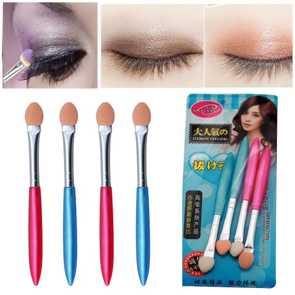 

4Pcs/Set 8.5CM Pro Makeup Eye Shadow Sponge Eyeshadow Lip Brush Eyeliner Applicator Make up Beauty Tools