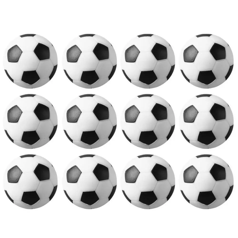 CUESOUL 12 pieces  Black and White Engraved Soccer Foosballs Free Shipping One Dozen