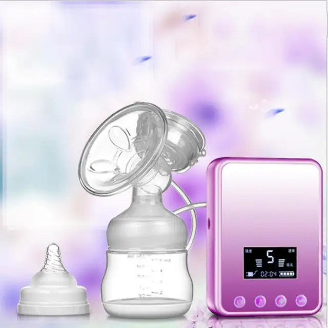 LCD Monitor Electric Breast Pump Powerful Nipple Suction USB Electric Breast Pump with milk bottle for baby feeding BPA free D3