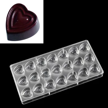 

Love shape Food grade Chocolate Mold Valentine's Day Clear Polycarbonate Chocolate Pastry Baking confectionery tools Christmas