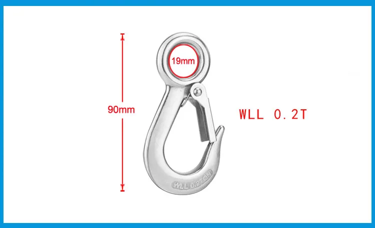 BSET MATEL 0,2 T 304 из нержавеющей стали, Круглый подъемный крюк для глаз, карабин для груза, карабин для крана, морской такелаж, оборудование, аксессуары