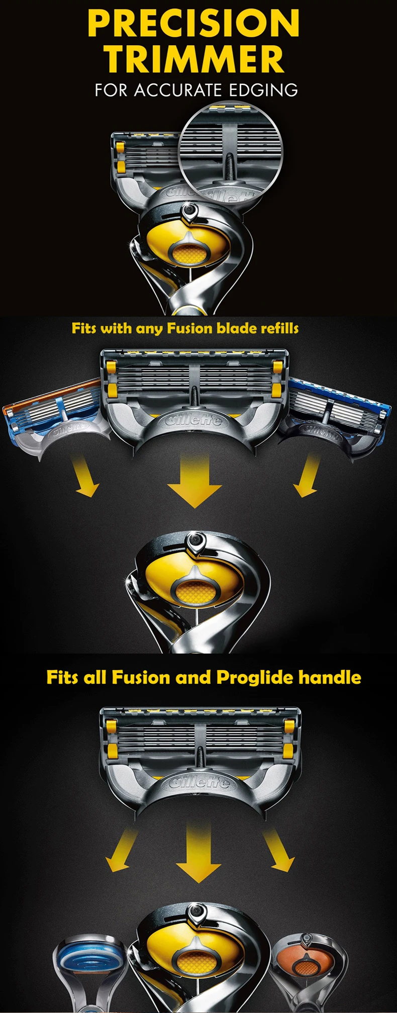 Gillette Fusion Proshield Shaving Razor Blades For Men Face Care Brands Safety Razors Shaver Blade 1 Razor Handle + 5 Blades-6