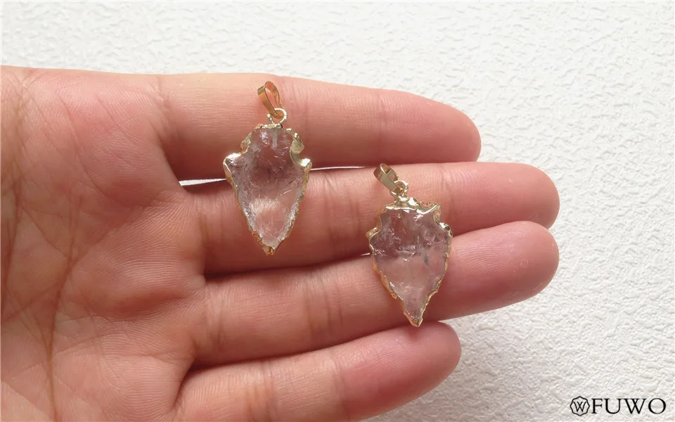 Clear Quartz Arrowhead Pendant 12