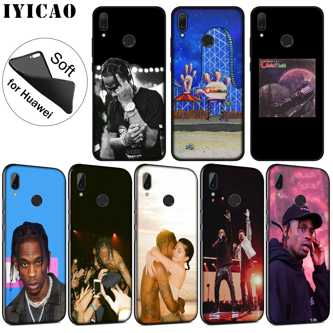 IYICAO Трэвиса Скотта Мягкий силиконовый чехол для телефона Huawei P30 P20 Pro P10 P9 P8 Lite Mini 2017