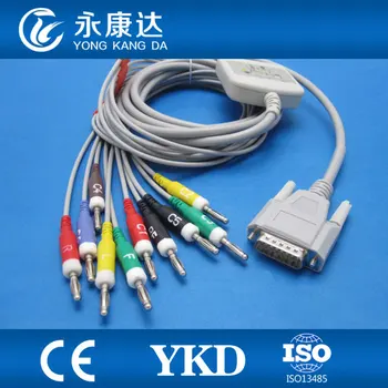 

Edan SE-601A Express 10 lead ECG EKG cable IEC Banana 4.0 with 10K resistor
