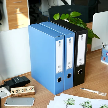 

1-Piece Blue A4 Document File Box PP Document Filling Paper Case Storage Box School Office Supplies Filing Products