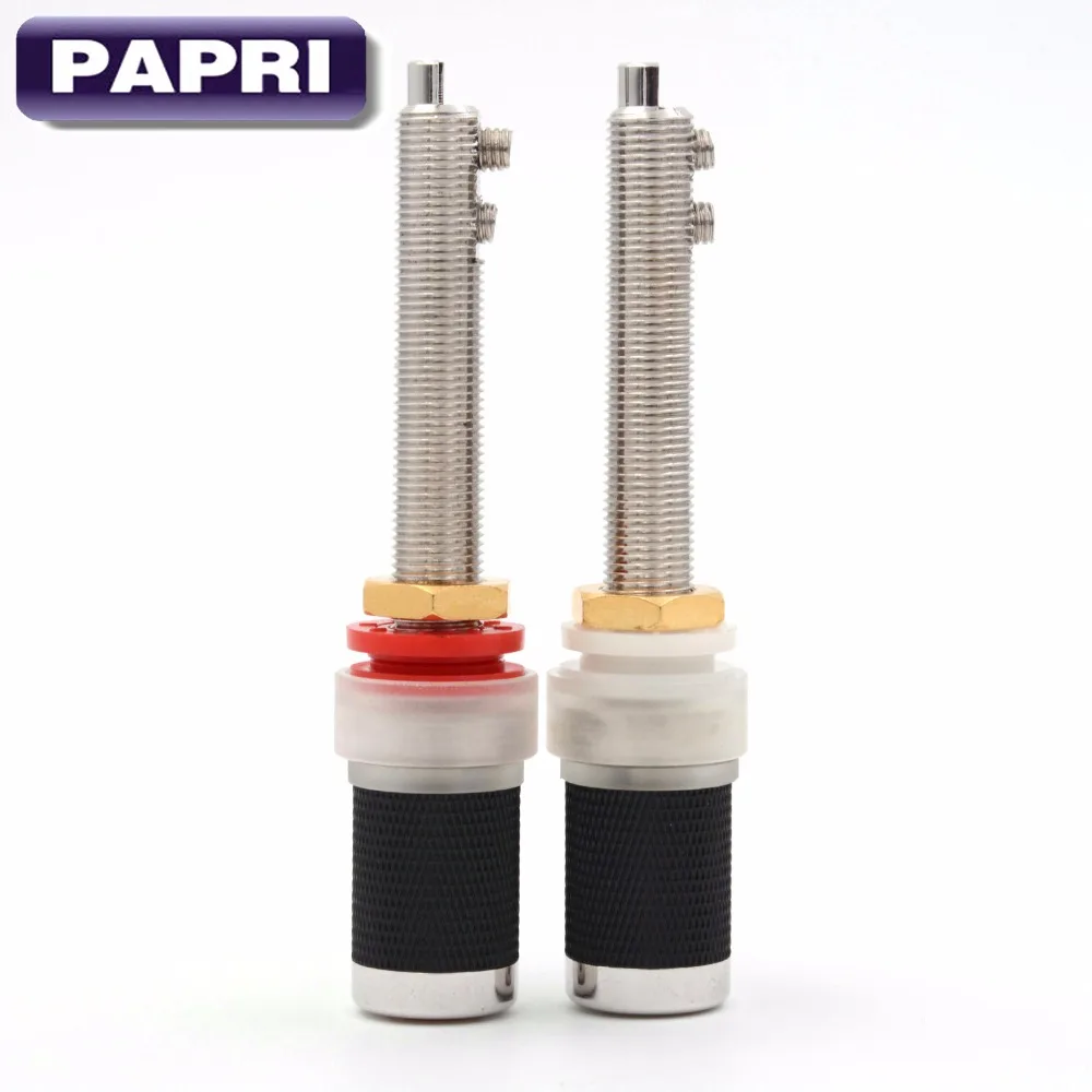 

PAPRI 2PCS Speaker Binding Post High End Amplifier Plugs Adapter Platinum Plated Female Long Thread