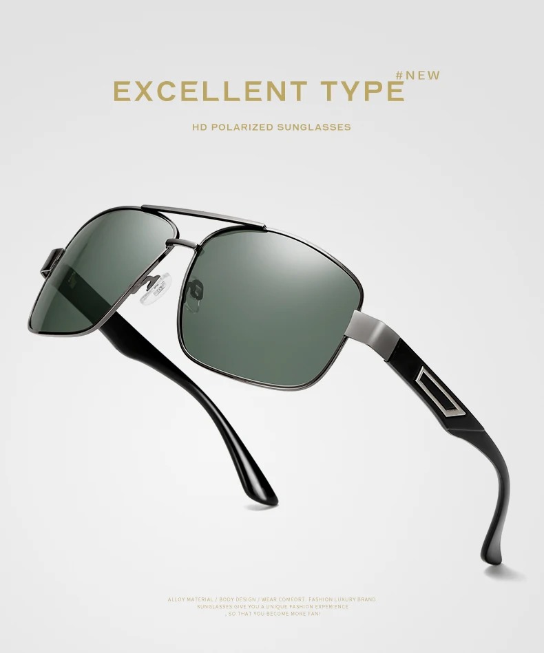 Brand Designer HD Aviation Sunglasses Men Polarized Mirror Pilot Sun glasses for Man Women Driving Goggles Glasses Gafas oculos