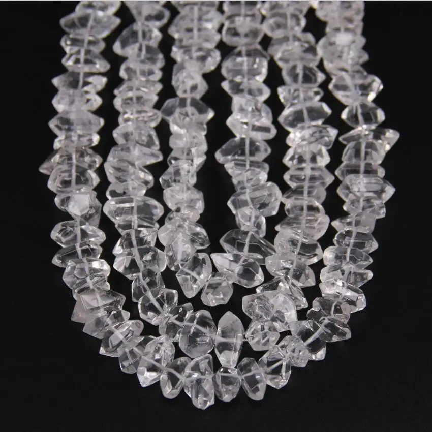 

Polished Clear White Quartz Point Beads Centre Drilled Faceted Stick Beads Supplies,Natural Quartz Raw Crystals Jewelry Making