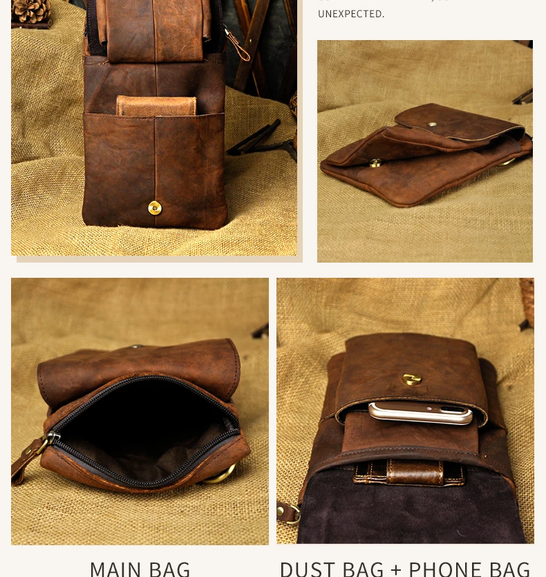 Оригинальная кожаная мужская повседневная многофункциональная модная сумка через плечо Mochila, дизайнерская поясная сумка на пояс, сумка 8302