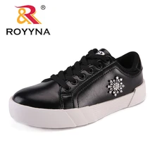 ROYYNA/Новая Модная стильная женская обувь на плоской подошве со шнуровкой; женские кроссовки; женская повседневная обувь из микрофибры; удобная легкая обувь;