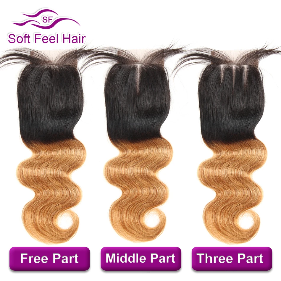 Soft Feel Hair Honey Blonde Ombre Human Hair Bundles With Closure 1B/27 Peruvian Body Wave Bundles With Closure Remy Hair 4 Pcs Soft Feel Hair Honey Blonde Ombre Human Hair Bundles With Closure 1B/27 Peruvian Body Wave Bundles With Closure Remy Hair 4 Pcs