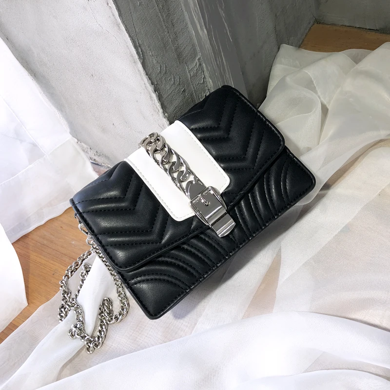 

2019 New Famous Designer Women Purse and Handbags Chain Lattice Shoulder Messenger Bags Panelled Crossbody Bags