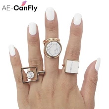AE-CANFLY геометрическое круглое квадратное кольцо для большого пальца Бохо этническое женское кольцо в стиле хиппи 2D1015