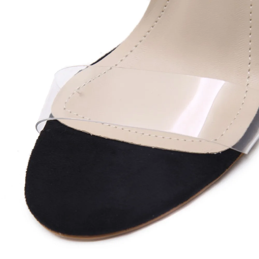 NIUFUNI/ женские туфли-лодочки из пвх; пикантные прозрачные туфли на высоком каблуке с ремешком на щиколотке вечерние сандалии; женская обувь; Sapatos zapatos mujer