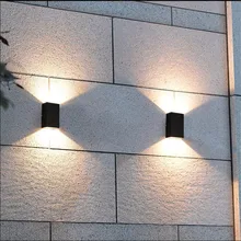 Современная короткая Водонепроницаемая антикоррозионная черная алюминиевая светодиодная лампа 2*5 Вт наружная настенная лампа для входа в сад уличное освещение крыльца 1580