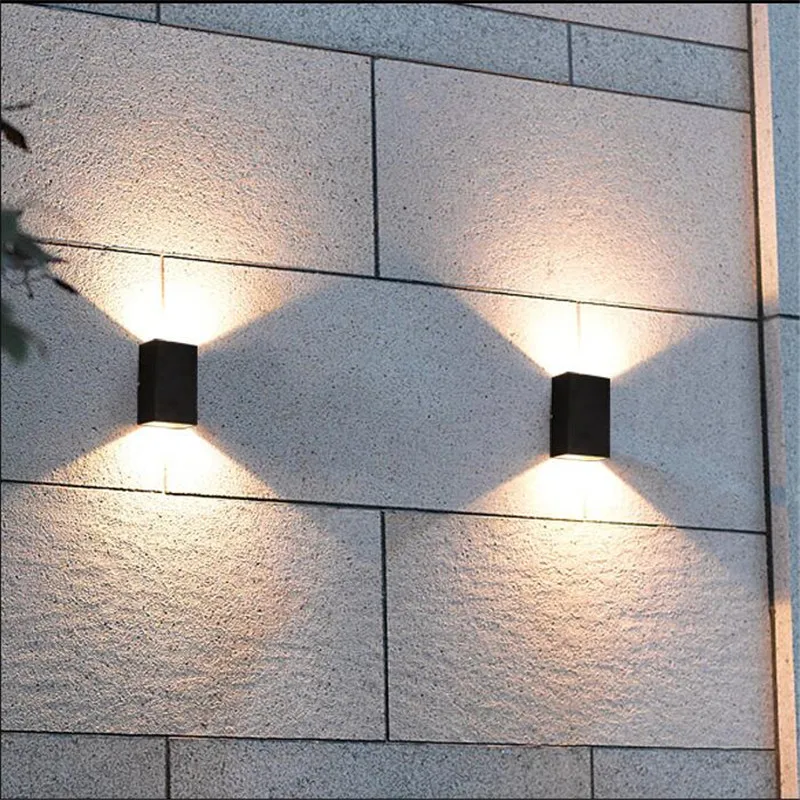 Moderne Korte Waterdichte Corrosiewerende Zwart Aluminium Led 2*5 w Outdoor Wandlamp voor Tuin Entree Straat Veranda Licht 1580 Moderne Korte Waterdichte Corrosiewerende Zwart Aluminium Led 2*5 w Outdoor Wandlamp voor Tuin Entree Straat Veranda Licht 1580