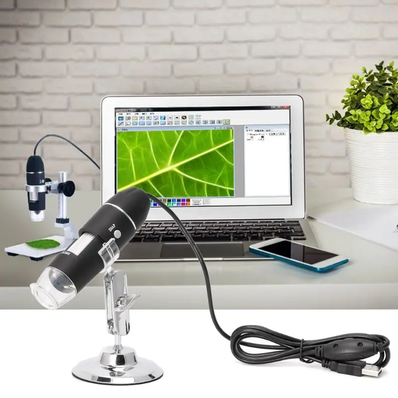 1600X USB цифровой микроскоп камера эндоскоп 8LED Лупа с металлической подставкой