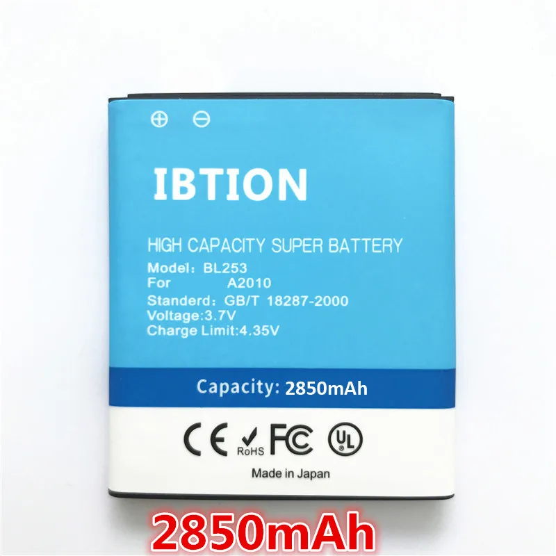 2850 мАч BL253 батарея мобильного телефона для lenovo A2010 BL 253 battey | Мобильные телефоны и