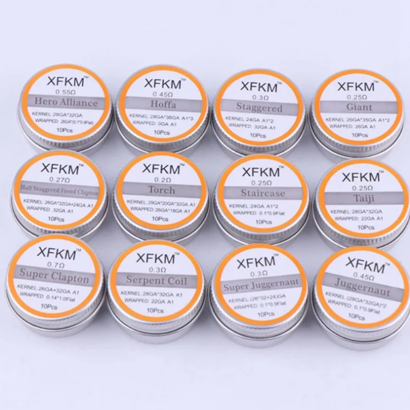 

Newest Super Clapton super Juggernaut Staircase Half Staggered Fused Clapton prebuilt coil for RDA RBA Atomizer DIY vaporizer