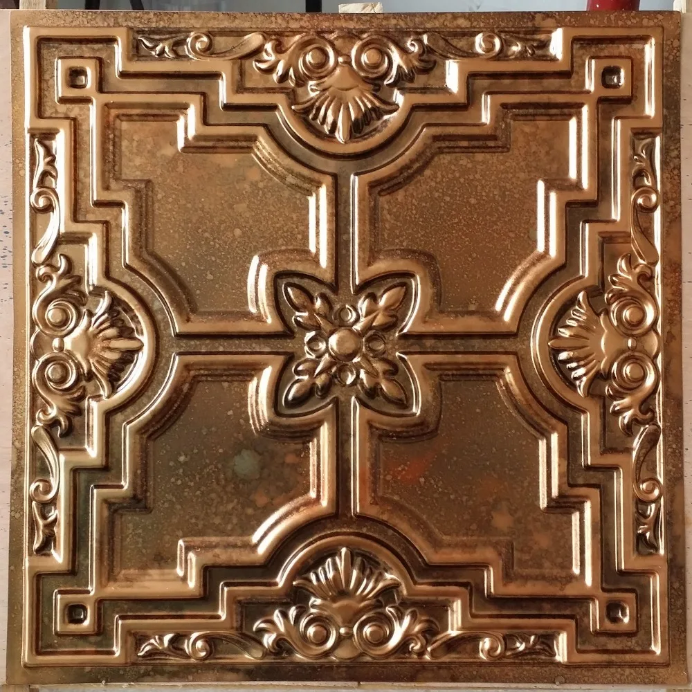 Pl16 Faux Pressed Tin Ceiling Tiles Fleck Copper Colour