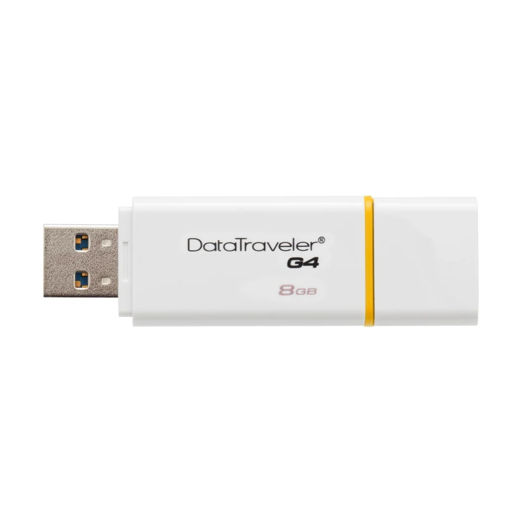 Kingston Technology DataTraveler G4 8 GB Memoria USB (USB 3,0 DE 8 GB USB tipo-A tipo Llave) Color Blanco y Amarillo