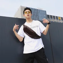 Модная мужская кожаная поясная сумка, мужская сумка-Органайзер для путешествий, черная коричневая маленькая поясная сумка, сумка-банан для мобильного телефона N73