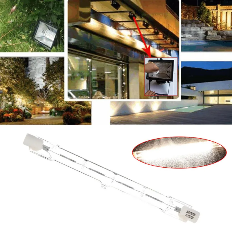 

R7s Halogen Bulb 118mm Double Ended Linear 400W Transparent Halogen Lamp AC 220V-240V R7s Halogen Light Bulb