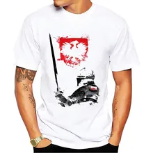 Jollypeach marca polónia hussar artístico cavaleiro t camisa dos homens verão novo branco manga curta casual homme legal polonês cavalaria tshirt