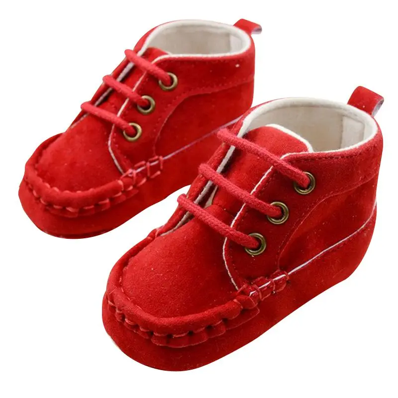 

Sweet Infant Kids Baby Shoes Lace Soft Red Cotton Crib Shoes First Walkers 0-18M