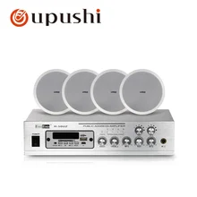 Home background music system 2 zone pa amplifier 8 inch in ceiling speakers 50w home digital audio with MP3, USB, FM, SD card