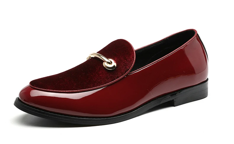 Mens Casual Shoes' Loafers Slip-On Men Shoes Luxury Brand Big Size 12 PU Patent Leather Men Loafer Shoes Black Driving Shoe New  (12)