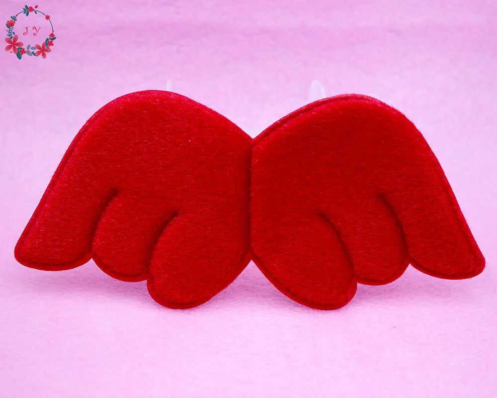 

20PCS 150mm BIG Red Angel Wings Patches Napped Fabric Embossed Cupid Angel Wing for Princess Doll, Baby Party, Sewing Crafts