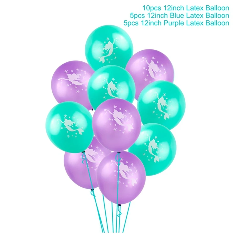 FENGRISE/вечерние принадлежности в стиле Русалочки для дня рождения; декор для детей в стиле Русалочки; вечерние украшения в стиле Русалочки для девочек - Цвет: Mixed balloon