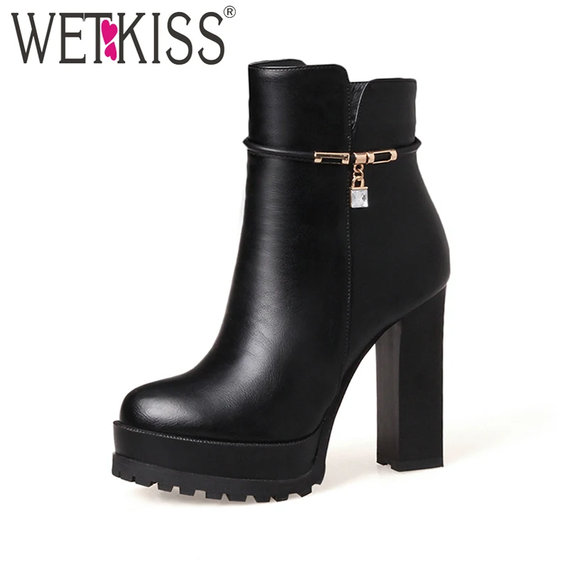 99 Frauen Zipper High wetkiss Schuhe Kristall Plattform Heels 43 Stiefeletten Weibliche Plus Größe Hohe Qualität Frau 40Off Us35 Stiefel 33 3RqA54jL