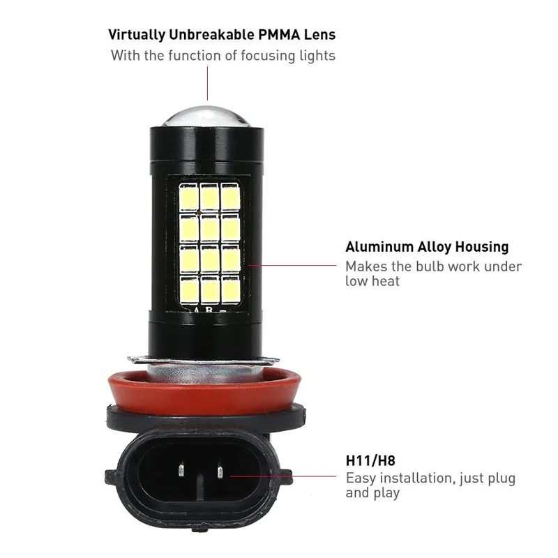 1 пара автомобисветодиодный светодиодные лампы 4 Вт H8 H11 6500K 42SMD|Фара для авто в