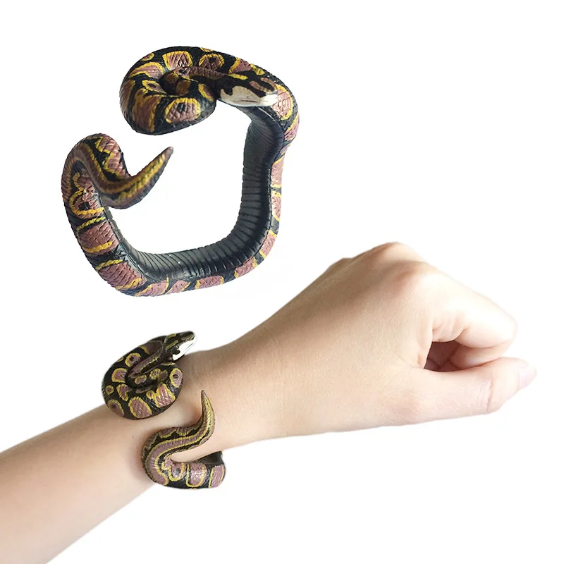 Имитация змеиной смолы браслет поддельная змея новинка игрушки страшные Гремучая змея кобра ужас смешной день рождения игрушка шутка шалость подарок - Цвет: Ball python