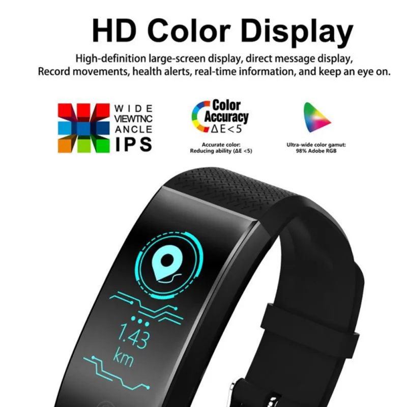 

QW18 Smart Wristband Exercise Fitness Activity Heart Rate Smart Bracelet Blood Pressure Monitoring Smartband